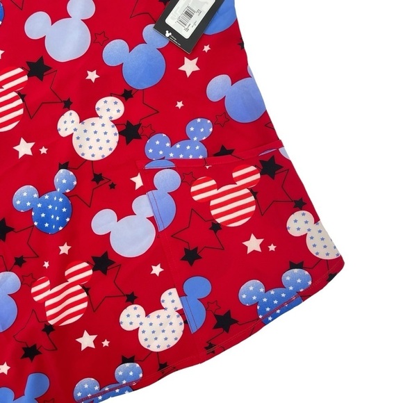 Disney Scrubstar Women's Size XL American Mickey V-Neck Print Scrub Top NWT - Picture 3 of 7